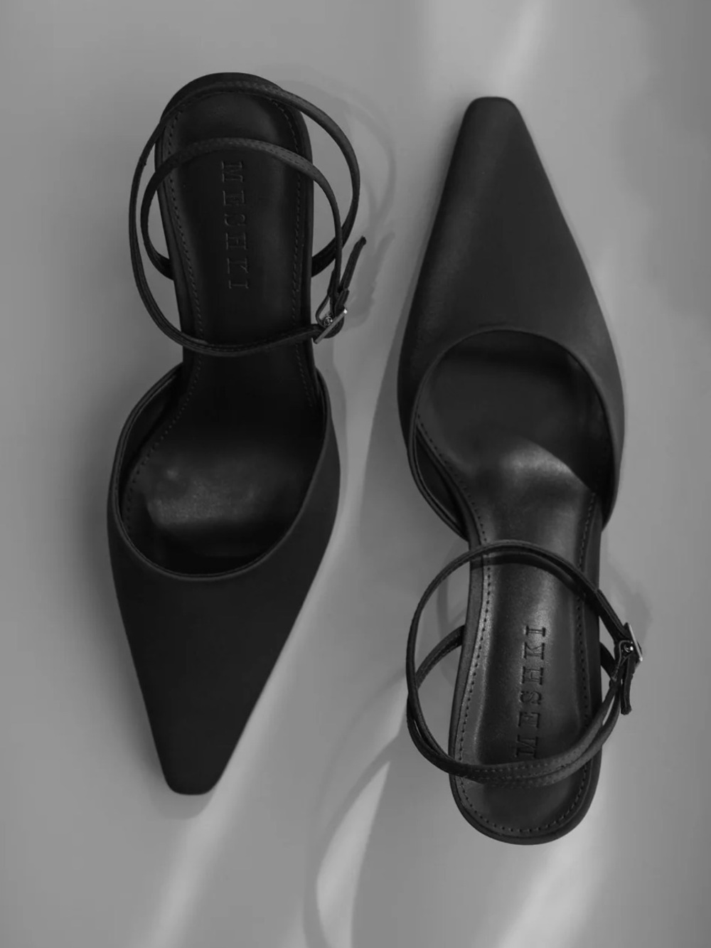 Meshki Marley satin pointed heel